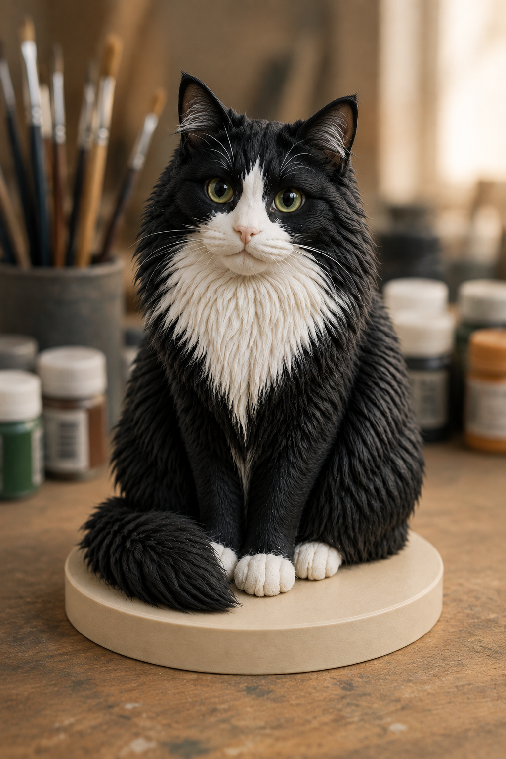 Peça física realista do Merlin impressa em 3D e pintada à mão
